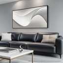Large Framed Modern Abstract Vertical Wall Art for Living Room, Bright Style Luxury Art Prints Paintings Artwork for Walls, Silver Gray Minimalist Pictures for Hallway Entryway Foyer Stair Office Wall Decor 30x60 In