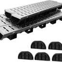 5 Pack Trench Drain System, 304 Stainless Steel Metal Grate & HDPE Channel Drainage for Garage Flooring Drain, 39x5.9x3.1in, Easy to Install,Suitable for Driveway, Garden, Pool Deck