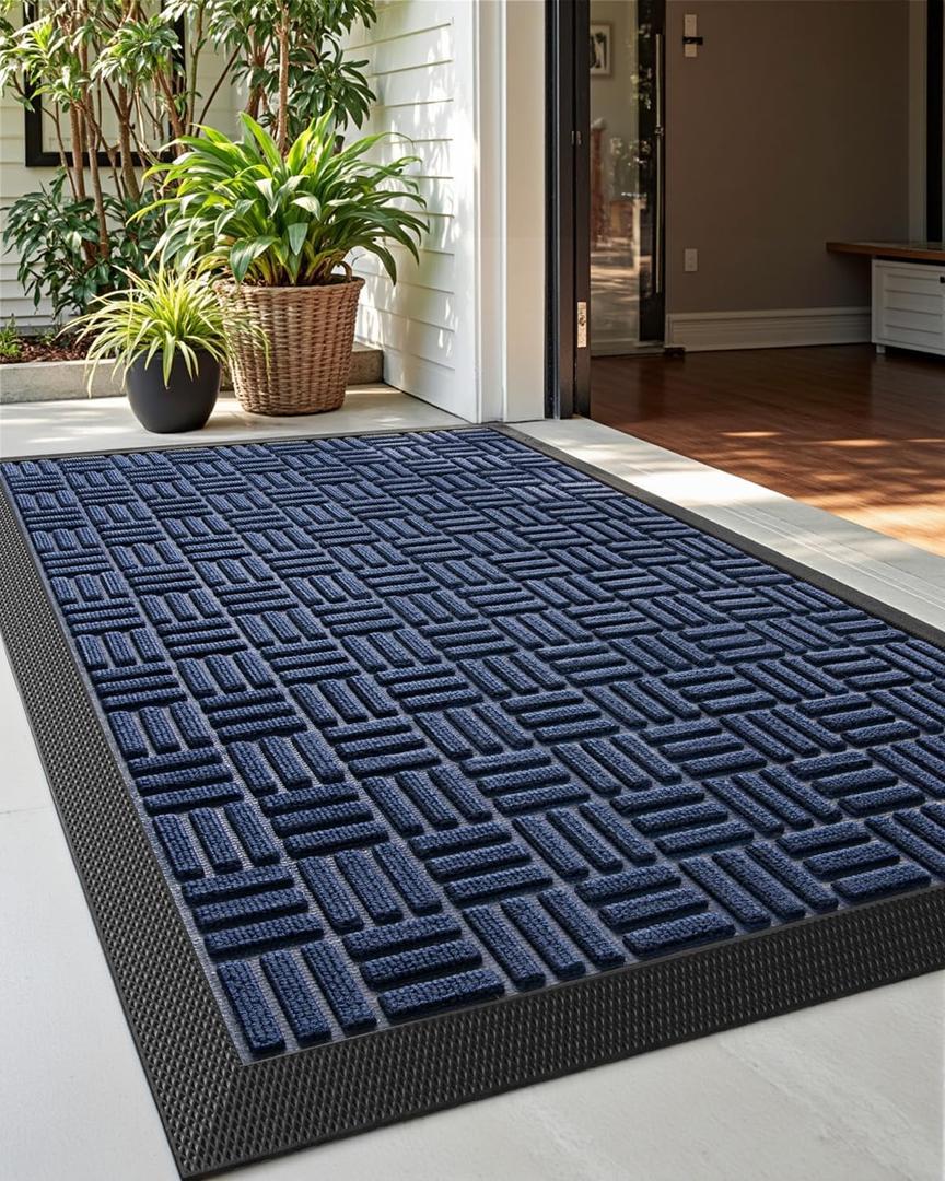Mohawk  Carpet Water Master Gateway 30x60 In Navy Blue