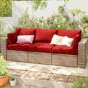 8 Pcs Outdoor Patio Cushion Covers, Replaceable Waterproof Furniture Covers, Outdoor Non-Slip Covers with Zippers, Covers Only, Red
