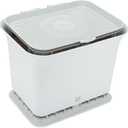 Full Circle Fresh Air Kitchen Compost Bin Odor-Reducing Countertop Compost Container with Patented Airflow Design, Includes Compostable Bags, Easy to Clean, 1.5 Gallon, Gray