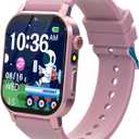 Kids Smart Watches Girls Gift Age 3-12, Kids Watch with 32 Games HD Touchscreen Camera Video Music Audiobook Pedometer Flashlight 12/24 hr Educational Toys Birthday Gift for Girls Ages 5 6 7 8 9 10 (Pink)
