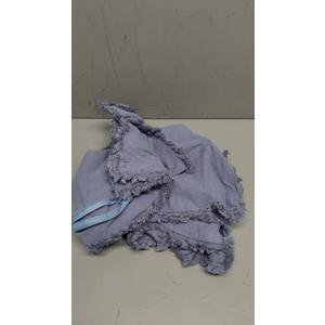 MIULEE Decorative Throw Pillow Covers Neutral Linen Fringe Throw Pillows Euro Shams Set of 2 Light Blue Boho Farmhouse Cushion Covers for Couch Sofa Bed Living Room Spring Home Decor 24x24 Inch