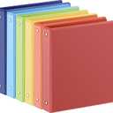 SUIN 1-inch 3 Ring Binder with 2 Interior Pockets, 1''Durable Binders Holds US Letter Size 8.5'' x 11'' Paper - Versatile Binders for Office, Home, and School Use, 6 Pack, Assorted Rainbow Colors