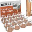 24 Pcs Chair Leg Floor Protectors for Hardwood Floors Silicone Covers Felt Pads Furniture Leg Caps Anti-Scratch Reduce Noise Fit (1-5/16" to 2")