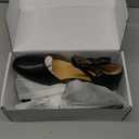 Women's Retro Bow Mary Jane Low Chunky Heel Pumps Closed Toe Ankle Strap D'Orsay Hook and Loop Side Bow Round Toe Dressy Wedding Party Shoes (8, Black Matte)