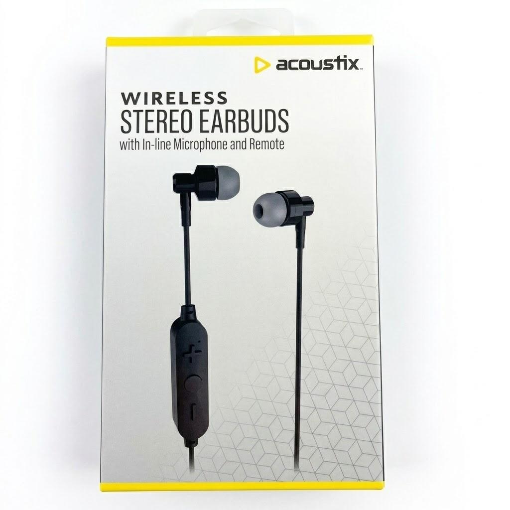 Acoustix Stereo Earbuds Audiobuds Black Microphone 