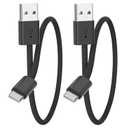 2-Pack for Carplay Cable USB C Woven Cord 1FT for iPhone 17 16 15 Pro Max | USB A to USB-C Cables Car-Play Data Transfer Vehicle Audio for Android-Auto Cable for Samsung Galaxy S26/S25/S24/S23
