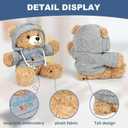 Osacoe Get Well Soon Teddy Bear Stuffed Animal with Gift Box Removable Hoodie for Comfort and Love, for Kids, Women & Men in Tough Time, Get Well Soon Gifts Basket with Beautiful Greeting Card