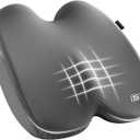 Skechers Seat Cushion, Ergonomic Memory Foam Cushion for Long Sitting Hours on Office & Home Chair, Car Seat Cushion for Sciatica, Coccyx Cushion,Gray
