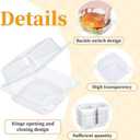 Evnlo 100 Count Clear Plastic Containers with Lids for Food, Thickened Disposable Sandwich Containers Clamshell Boxes for Cake Slice, Dessert, Hamburger, Salad, Pastry, Fruits, Takeout Tray