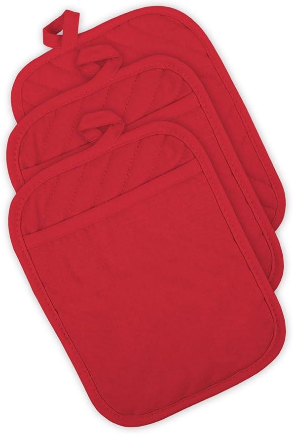 Heat Resistant Quilted Cotton Pot Holder Set, Designed with Space to Personalize Allowing a Customized Design, Pack of 5