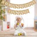 Jute Burlap Some Bunny Is One Banner Easter Spring Boy Girl 1st Birthday Party Decoration Supply