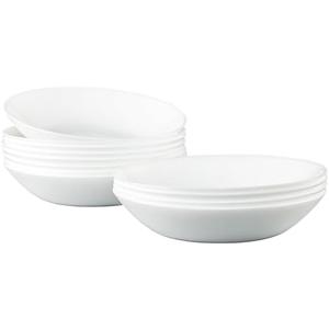 CYUFU Pasta Bowls Set of 12, Tempered Glass Salad Bowls, 7-4/5-Inch Round Serving Bowls, Microwave & Dishwasher Safe Glass Bowls Set