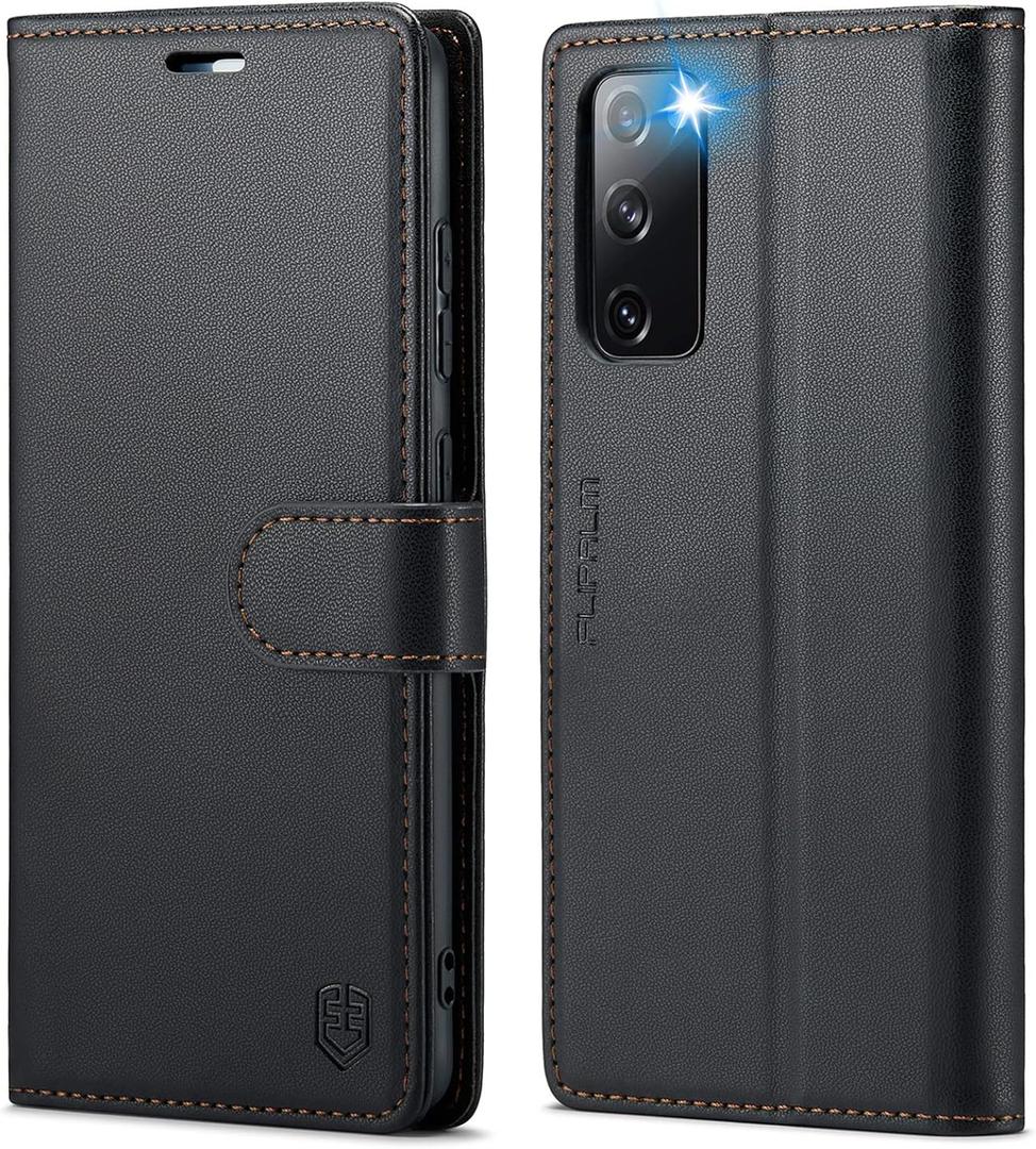 Wallet Case for Samsung Galaxy S20 FE 5G, RFID Blocking Credit Card Holder, PU Leather Folio Flip Kickstand Protective Shockproof Cover for Samsung S20 FE (Black)