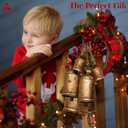 AKATVA Large Christmas Bells for Decoration  Cow Bells for Rustic Christmas Decor  Gold Bells for Christmas Decorations  Vintage Christmas Decor  Rustic Bells on Rope  Set of 6 Pieces