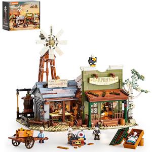 Lumibricks Carpentry Workshop Lighting Building Set, 1832 Pcs Western Set
Wild West Blacksmith-Shop Light Construction Building Model Set for Adults and West Lovers, Creative Stress-Relief Toys