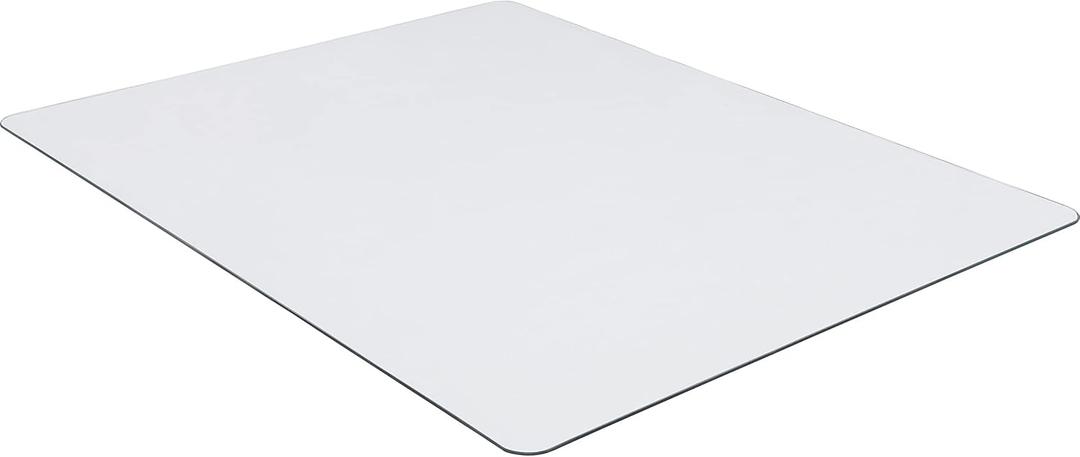 Lorell Tempered Glass Chairmat, 48" Width x 60" Depth x 0.25" Thickness, Clear, 1 Each