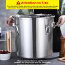 304 stainless steel food storage containers with lids lock clips airtight container large airtight for rice flour sugar grain coffee bean storage containers Kitchen jar (5.55gal/21L)