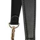 Flat Grain Leather Replacement Straps for Handbags Purse Straps Replacement Crossbody Gold Clasps Women Purse Making 14.17"(36CM) Long Black