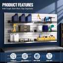 Slatwall Shelves 6 Pack 24X12 Inch, Slatwall Accessories, Black