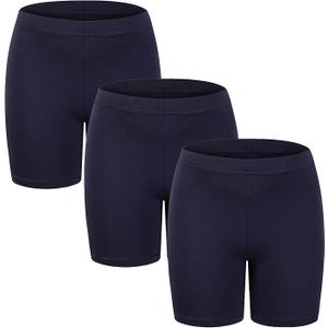 RieKet Girls Bike Cartwheel Shorts for Girls Toddler Under Dress Dance Short Kids Biker Shorts Navy Blue 3 Pack 6-7 Years 130