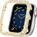 Mosonio Metal Case Cover Compatible with Apple Watch 40mm, Full Bling Metal Watch case 40mm for Women(WT:0.34oz), Shiny and Durable Protective Case Cover for iwatch Series 6 5 4 Se 40 mm (Gold,40mm)