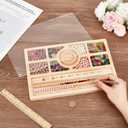 BENECREAT Wooden Beading Board with Clear Acrylic Lid, 11.8x7.8x0.6inch Bracelet Board with Measurements Bead Design Tray for DIY Jewelry Bracelets and Necklaces Making