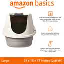 Amazon Basics No-Mess Hooded Enclosed Cat Litter Box with Odor Control and Swinging Door, Large, 24" x 18" x 17", Multicolor