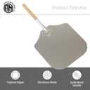 American Metalcraft 2814 28" Aluminum Pizza Peel with 12" Wood Handle, 14" x 16" Large Blade