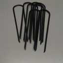 6 inch 8 Pack U Shape Black Garden Stakes,11 Gauge Garden Pins,U-Shaped Tent Stakes,Galvanized Landscape Staples for Yard Lawn,Tube, Landscape Fabrics,Irrigation Hose and Weed Barriers.