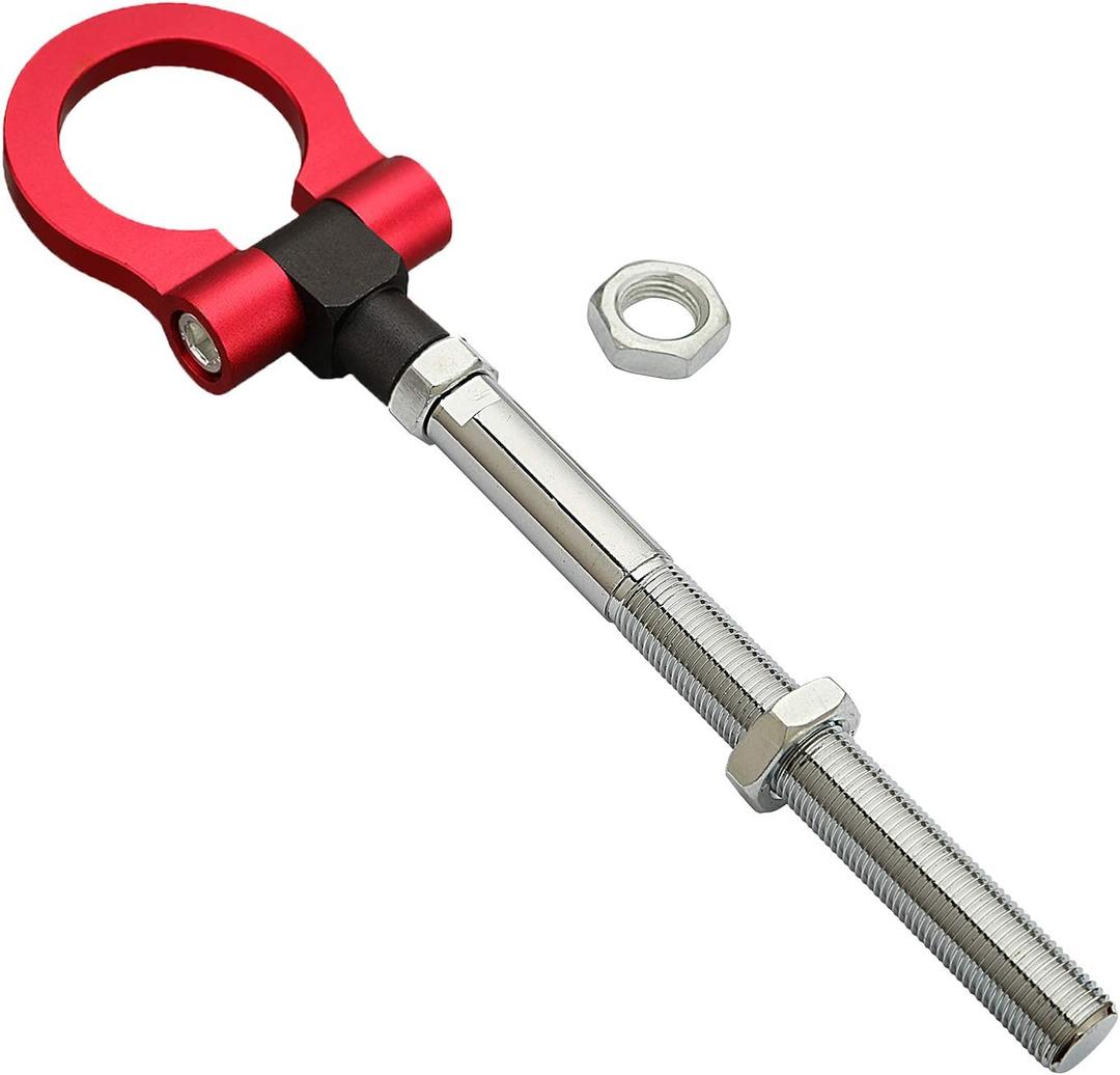 RED Front & Rear Bumper Screw on Tow Hook Kit Heavy Duty for Subaru WRX & STI,Impreza,Scion FR-S