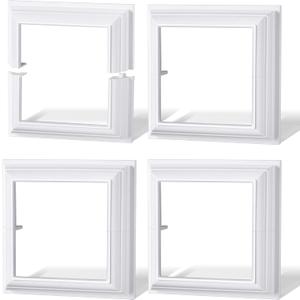 Taiyin 4 Pcs 4 Pack 4 Inch Skirt Split Style Vinyl Fence Post Skirt White PVC Post Column Wraps Porch Two Piece England Base Trim Ring Railing 4" x 4" for Hand and Stair Rails Taiyin 4 Pcs 4 Pack 4 Inch Skirt Split Style Vinyl Fence Post Skirt White PVC Post Column Wraps Porch Two Piece England Base Trim Ring Railing 4" x 4" for Hand and Stair Rails