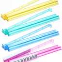 Mahjong Racks with Pushers, 4PCS Mahjong All-in-One Tile Rack and Pusher, Clear Acrylic American Majiang Tile Racks with Built-in Pushers, Colorful
