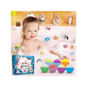 20 Pack Bath Bombs for Kids with Surprise Inside Bubble Bath Toys Organic Natural Bath Bombs Set Easter Basket Stuffers Birthday Christmas Gift for Kids 3 4 5 6 7 8 Years Old Boys Toddlers Girls
