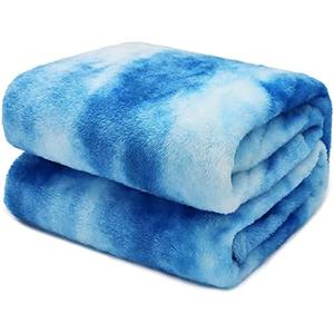 Blue Fleece Blanket, Soft Plush Microfiber Throw for Couch, Sofa, Bed, Luxury Cozy Warm Lightweight Blanket, Living Room Bedroom Home Decor, Travel Camping Gifts for Women and Men