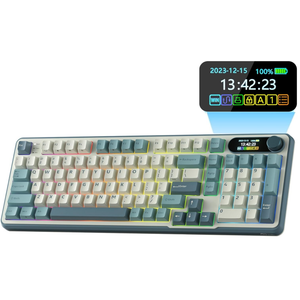 RK ROYAL KLUDGE S98 Mechanical Keyboard w/Smart Display & Knob, Top Mount 96% Wireless Mechanical Keyboard BT/2.4G/USB-C, Hot Swappable, Software Support, Creamy Sounding, 98 Keys 