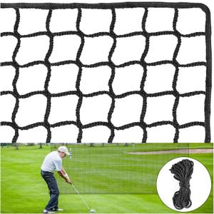 NQB Golf Practice Net with Steel Hanging Kit & Nylon Rope, 10x30FT Hitting Net for Golf, Baseball, Hockey, Soccer, LAX and More Sports Net for Backyard Driving or Indoor Garage