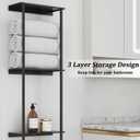 Towel Storage for Bathroom, 3 Tier Towel Rack with Shelf and Towel Bar, Wall Mounted Towel Racks for Bathroom Towel Storage and Organizer - Matte Black