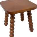 Solid Wooden footstool9.3 Inch - Short Stool for Kids & Adults, Sensory Table Helper - Sturdy Foot Stool for Bathroom, Kitchen, Bedroom, Natural Plant Stand, Toddler Helper (Brown)