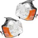 Headlights Replacement for G-rand Chero-kee 2008 2009 2010 Headlamp Assembly Driver and Passenger Side 55157483AE 55157482AE