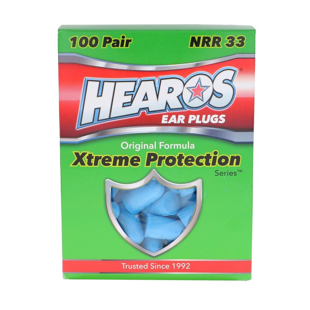 HEAROS Xtreme Foam Earplugs, 33dB NRR Ear Plugs, 100 Pairs, Foam Ear Plugs Noise Reduction & Hearing Protection HEAROS Xtreme Foam Earplugs, 33dB NRR Ear Plugs, 100 Pairs, Foam Ear Plugs Noise Reduction & Hearing Protection