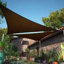 ShadeMart 14' x 14' x 14' Brown Triangle Sun Shade Sail UPF50 SMTAPT14 Canopy Fabric Cloth Screen, Water Air Permeable & UV Resistant, Heavy Duty, Carport Patio Outdoor - (We Customize Size)