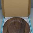 MAONAME Round Charger Plates Set of 12, 13 Inch Brown Charger for Dinner Plates, Farmhouse Faux Wood Plate Chargers, Rustic Table Chargers for Weddings, Party