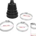CV Axle Dust Cover, Universal Rubber CV Boot Kit, Ball Head Constant Speed Round Clamp Kit for Most Cars(Black)
