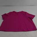 Shein Women's V Neck Short Sleeve Curved Hem Sheer Chiffon Blouse Shirts Tops, Size XL