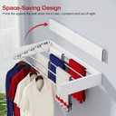 Wall Mounted Drying Rack 31.5", Foldable Laundry Drying Rack with Stainless Steel Rods, Retractable Laundry Space Saver for Indoor & Outdoor Use, Include Wall Template, 31.5" Wide