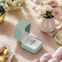 Ring Box Green Velvet Ring Gift Box Wedding Jewelry Gift Box for Birthday, Proposal,Wedding, Valentine's Day ((Green)