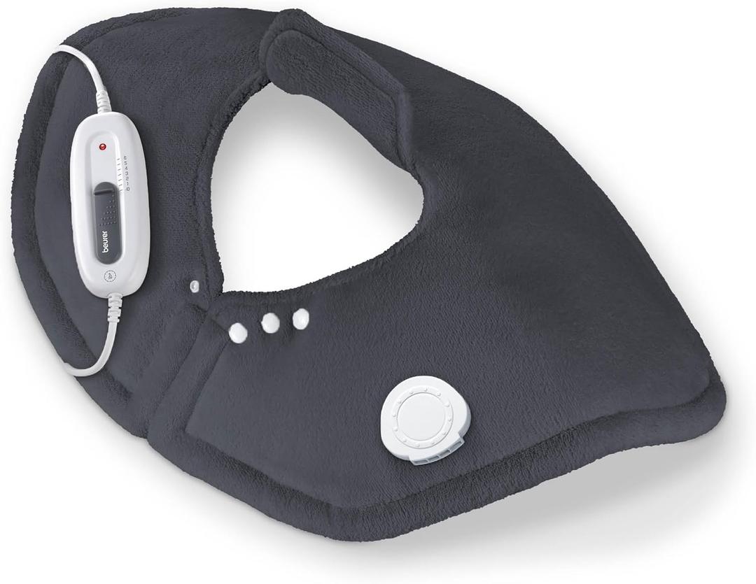 Beurer UHP54 Shoulder Heating Pad with Extra Soft Fabric, Fast Heating (107-141F), 6 Temperature Settings, Auto Shut-Off, 22 x 20.5, Machine Washable