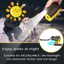 3 in 1 Dog Poop Bags Holder with Built-in LED Flashlight for Leash and Metal Clip for Hanging Used Bags Bi-Color Dog Poop Dispenser with Wristler(2 Holder 30 Bags, Blue&Black)